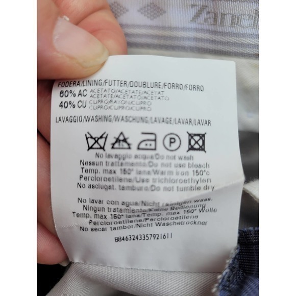 Zanella For Nordstrom's Blue Devon Glen Plaid, Men's Wool Dress‎ Pant - Picture 11 of 13